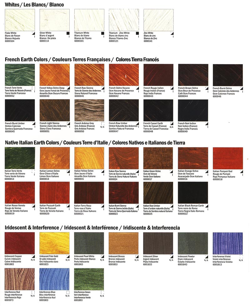 Williamsburg Oil Color Chart