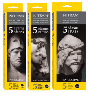 nitram stylus and soft charcoal sticks